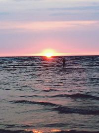 Scenic view of sea during sunset