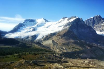 Scenic view of mountains against sky