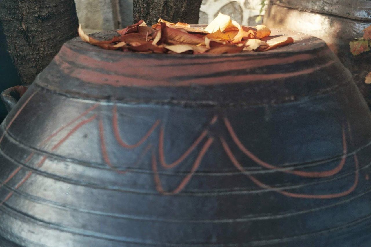 HIGH ANGLE VIEW OF FOOD ON METAL