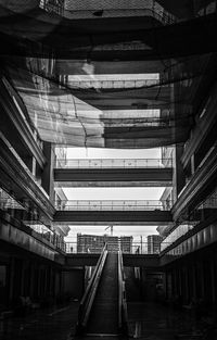 Low angle view of empty staircase in building