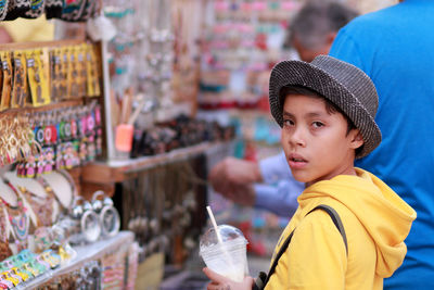 Portrait of boy looking at camera