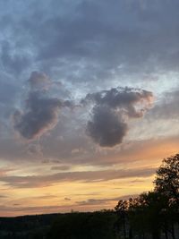 Low angle view of dramatic sky during sunset