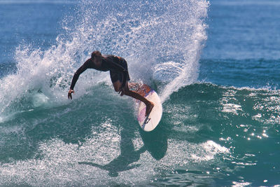 Man surfing in sea