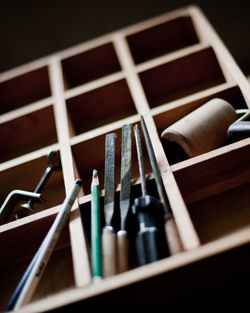 Close-up of piano keys