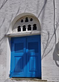 Close-up of closed window of building