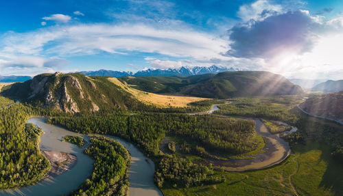 Panoramic view of landscape against sky