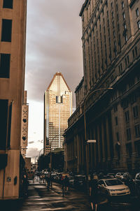 View of city street against sky