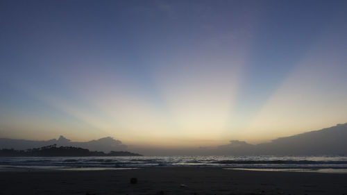 Scenic view of sea against sky at sunset