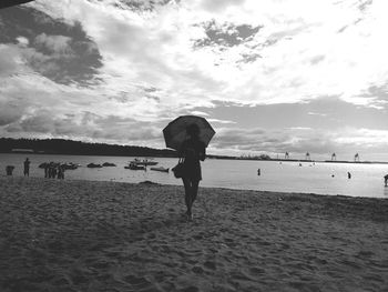 Woman standing in water