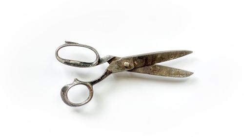 High angle view of electric lamp against white background