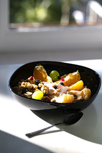 Cereals and fresh fruit bowl