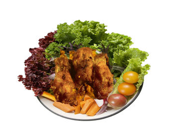 Close-up of food served in plate