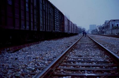 Surface level of railroad tracks