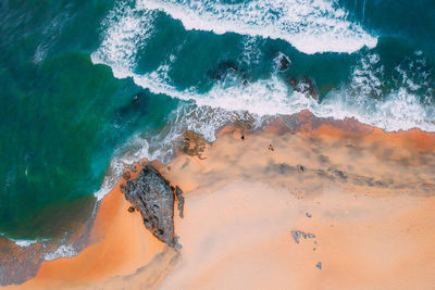 High angle view of beach