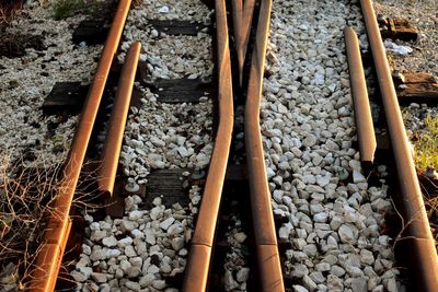 High angle view of railroad track