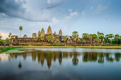 Reflection of temple in water