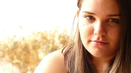 Close-up portrait of a beautiful young woman