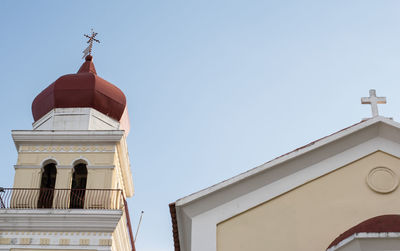 Low angle view of building against clear sky