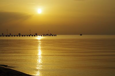 Scenic view of sea during sunset