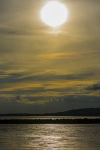 Scenic view of calm sea at sunset