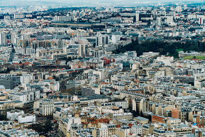 High angle view of buildings in city