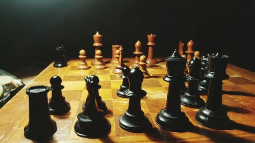 Full frame shot of chess pieces