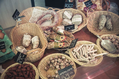 Full frame shot of wicker for sale at market stall