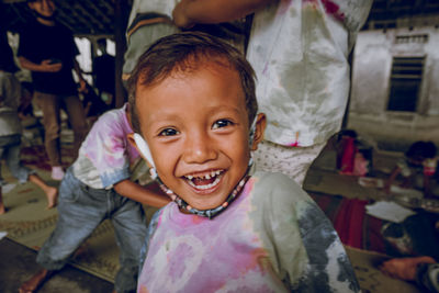 Portrait of cute boy smiling