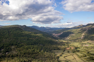 Scenic view of mountains against sky.