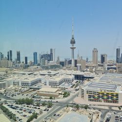 View of kuwait city skyscraper featuring the liberation tower