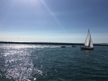 Boats in calm sea