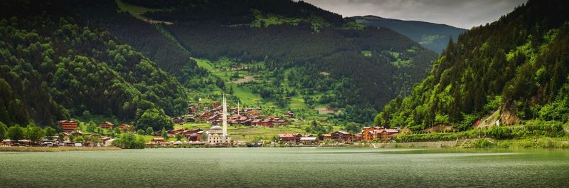 Scenic view of landscape and mountains