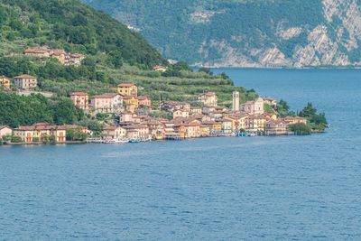 Aerial view of carzano in monte isola