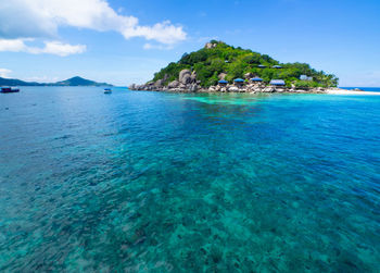 Blue sea and sky at koh rok, lanta island, krabi, thailand