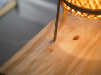 High angle view of empty seats on table