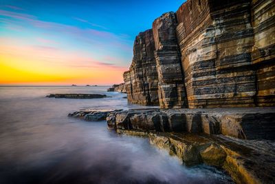 View of sea against sky during sunset