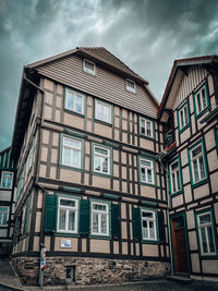 Low angle view of old building against sky