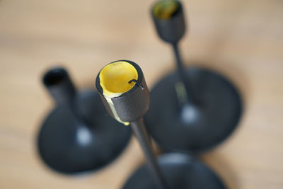 High angle view of lemon on table at home