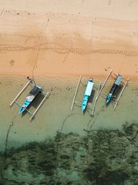 High angle view of beach against sky