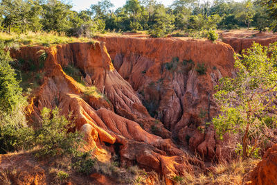 Rock formations on landscape