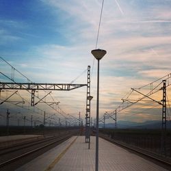 Railroad track at sunset