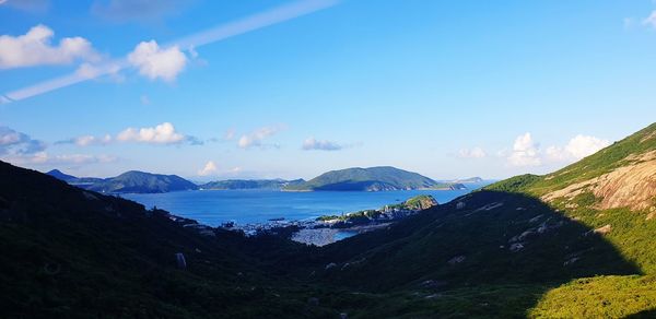 Panoramic view of mountains against sky