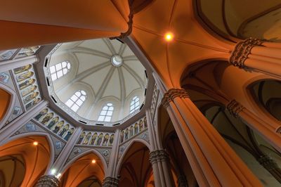 Directly below shot of church