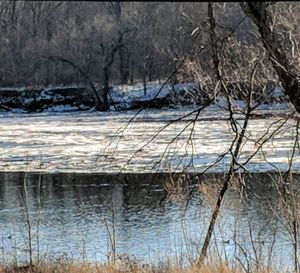 Scenic view of frozen lake