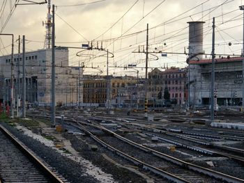 Train on railroad tracks