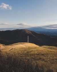 Scenic view of land against sky