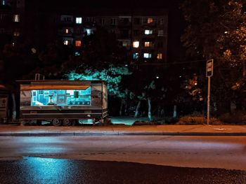 Cars on road at night