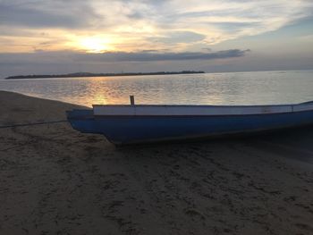 View of calm sea at sunset