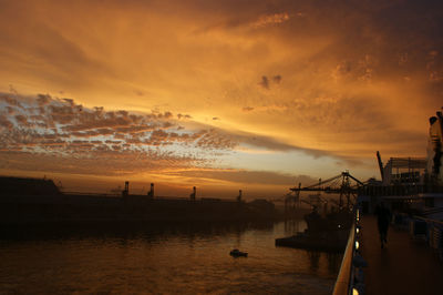 Scenic view of sea at sunset