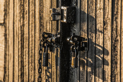 Close-up of metal door